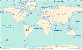 Dünya Deniz ve Okyanuslar Haritası